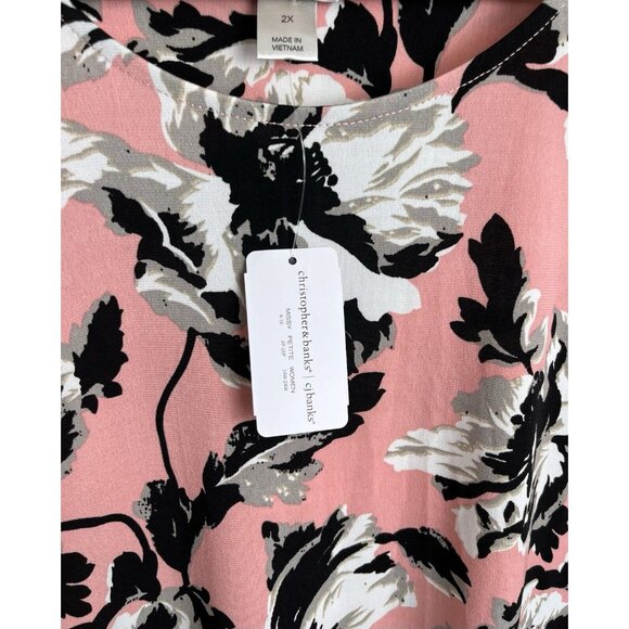 CJ Banks‎ Women's Knee Length Dress Pink Floral Sz 2XL NWT - Picture 2 of 7